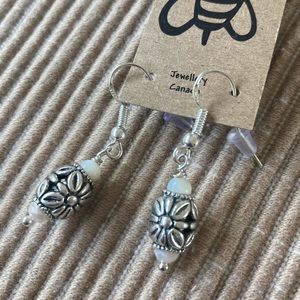 Mother of Pearl Bead Drop Earrings